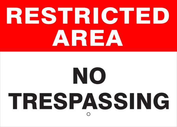 RESTRICTED AREA Metal Sign - No Trespassing, Reflective, Various Sizes, Holes, Overlaminate, Quality Materials, Long Life Metal Signs