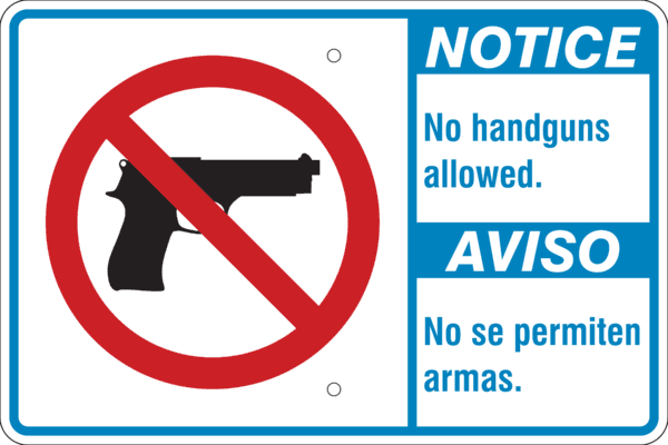 Notice - (Choose Wording) with Symbol Metal Sign , Reflective/Non, Var. Sizes, Holes, Overlaminate Y/N, Quality Materials, Long Life Metal Signs