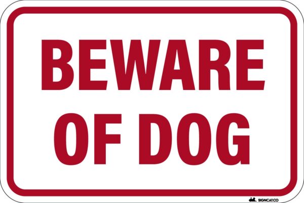 Beware of Dog Metal Sign