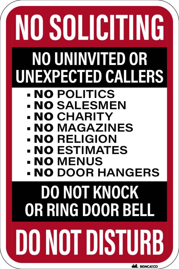 No Soliciting Do Not Disturb Metal Sign