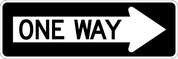 One Way Right Arrow Metal Sign, Reflective, White & Black, Various Sizes, Holes, Overlaminate Y/N, Quality Materials, Long Life Metal Signs