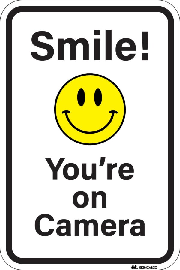 Smile You're On Camera Metal Sign