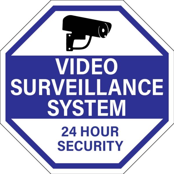 Video Surveillance System 24 Hour Security Metal Sign