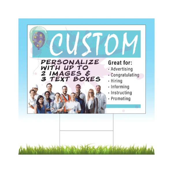 Custom Double Sided Yard Signs 24 x 18 - 2 Packs