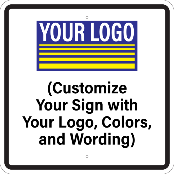 Custom Metal Square Sign, 30x30, Upload Your Logo/Artwork, Aluminum/Polymetal, Reflective, Pre-punched Holes, Overlaminate Option, Quality for Long Life Metal Signs