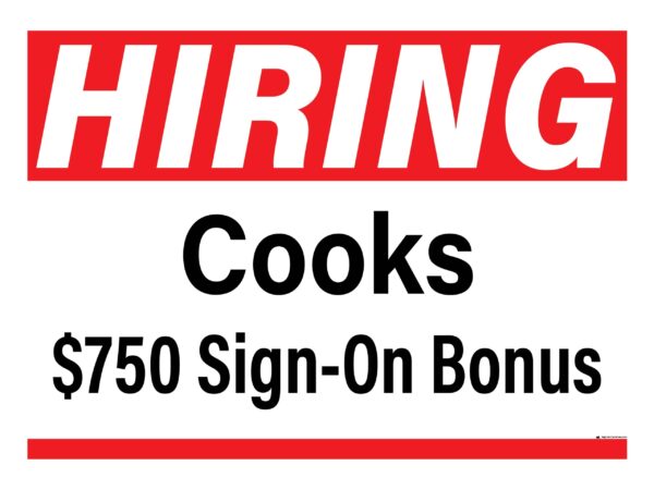 Custom Hiring Yard Signs – 2 pack Design Your Own, 24 x 18, Double-Sided Corrugated Plastic & Vinyl, Superior Appearance, Comes w/ Stakes Metal Signs