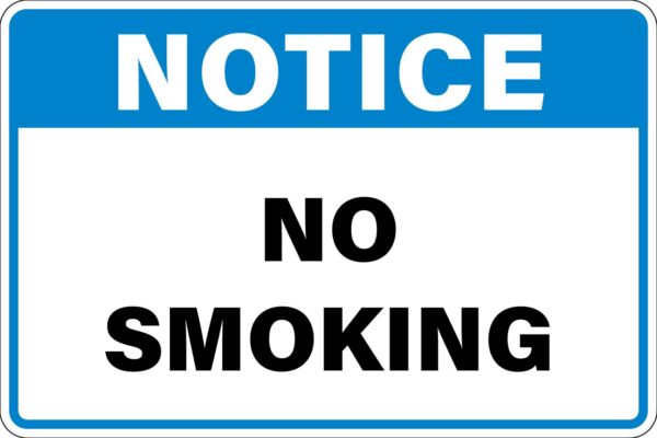 Notice - No Smoking Metal Sign Metal Signs