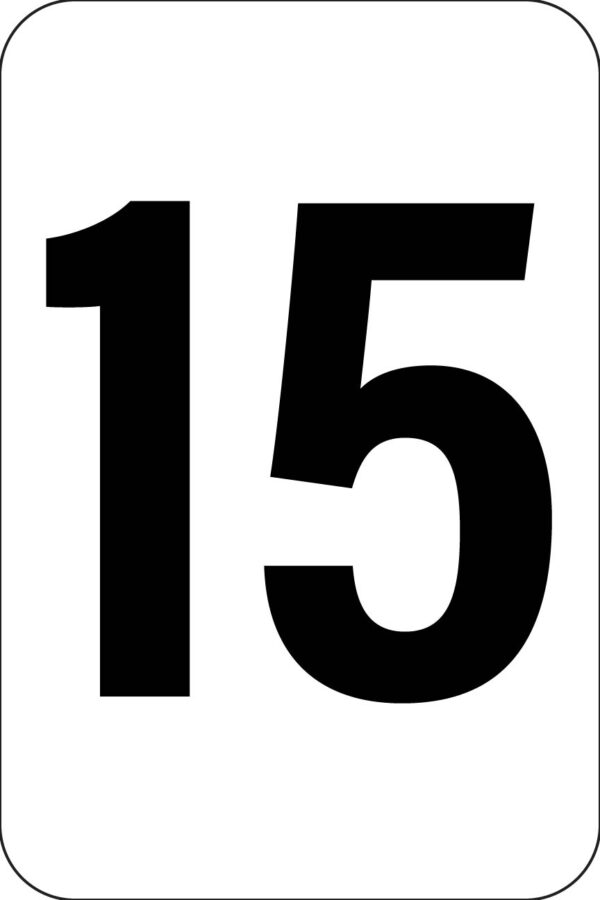 CUSTOM Dock or Door Number (Only) Metal Sign, 9-inch or 15-inch numbers, no border
