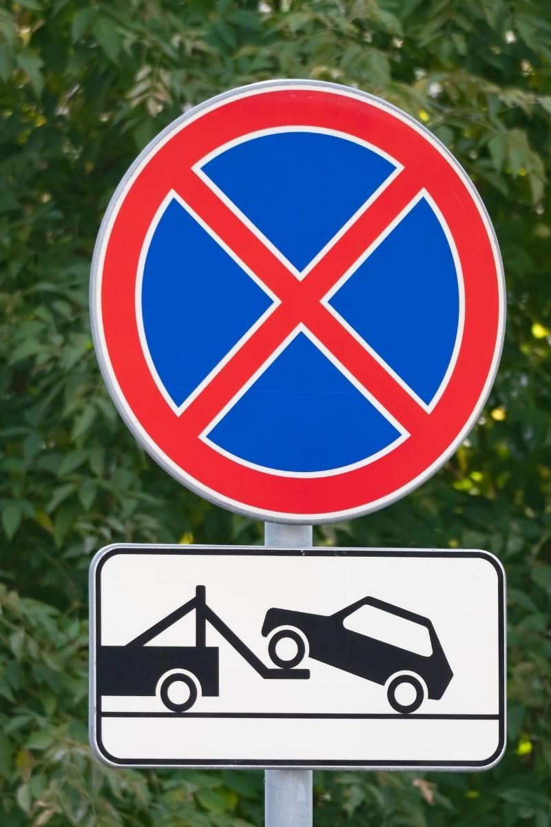 metal parking signs